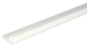 A plain, white rectangular bar or strip on a white background.