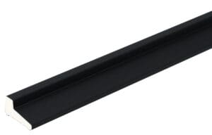 A sleek black cylindrical object with a smooth surface.