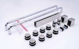 A set of laboratory tools including laser components and precision knobs.