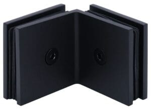 Close-up of black CD/DVD jewel case corners showing hinges.