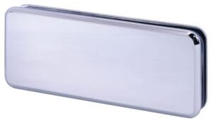 A sleek, rectangular stainless steel tray with raised edges.