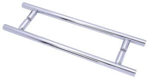 Two shiny metal rods placed parallel on a white surface.