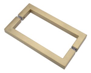 Rectangular wooden frame with metal hinges on two sides.