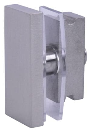 Close-up of a metal hinge on a door or panel.