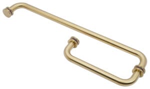 Close-up of a brass trombone mouthpiece and slide.