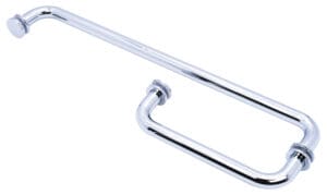 A sleek, modern chrome towel bar with a minimalistic design.