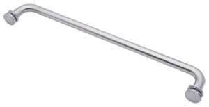 A shiny metal rod against a white background.