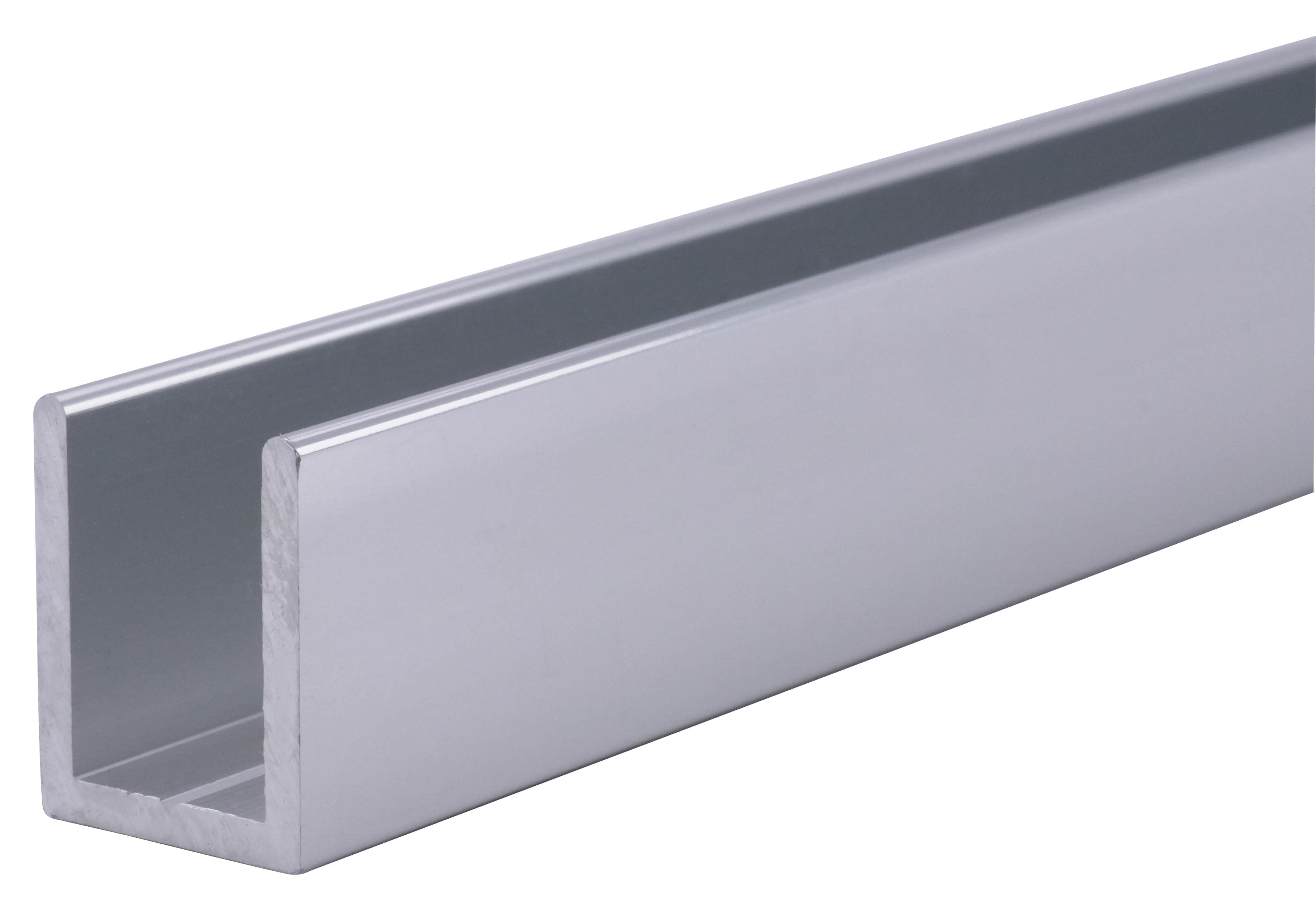 White aluminum L-shaped angle bracket for construction.