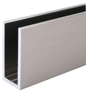 Rectangular metal channel with an open side, typically used in construction.