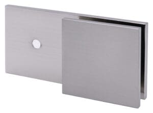 Close-up of a stainless steel rectangular tube fitting into another.