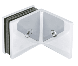 Chrome 90-degree glass corner clamp bracket
