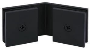 Black 90-degree glass clamp bracket