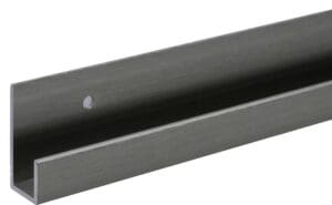 Brushed aluminum U-channel with mounting hole